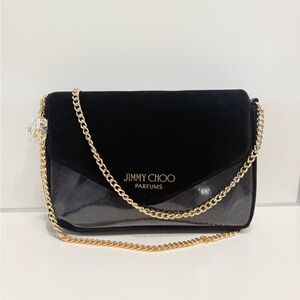 Jimmy Choo Parfums Black Velvet Chain Shoulder Bag
